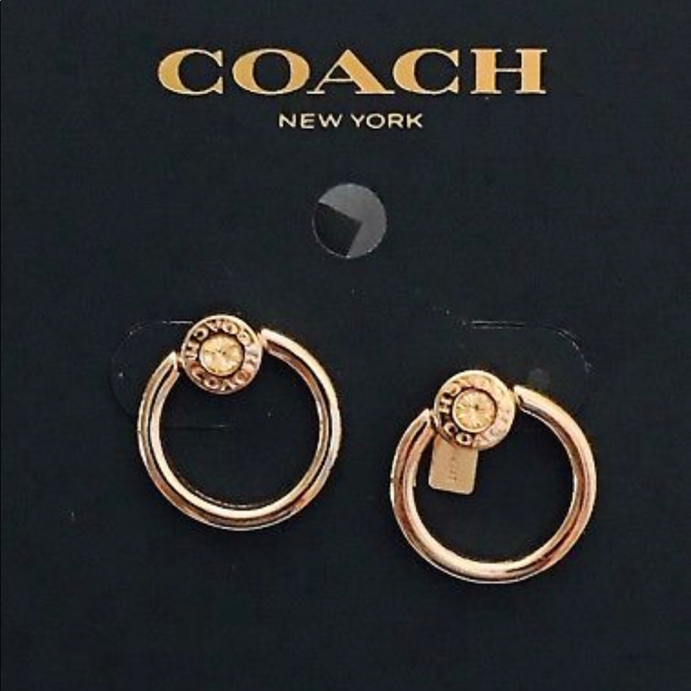 NWT Coach Open Circle Halo Earrings